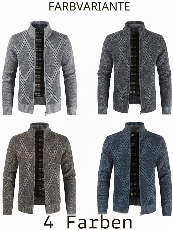 Sliktaa Herren Strickjacke Festival Cardigan Warm Trachtenjacke Mode Schlichter Pullover Langarm Swe