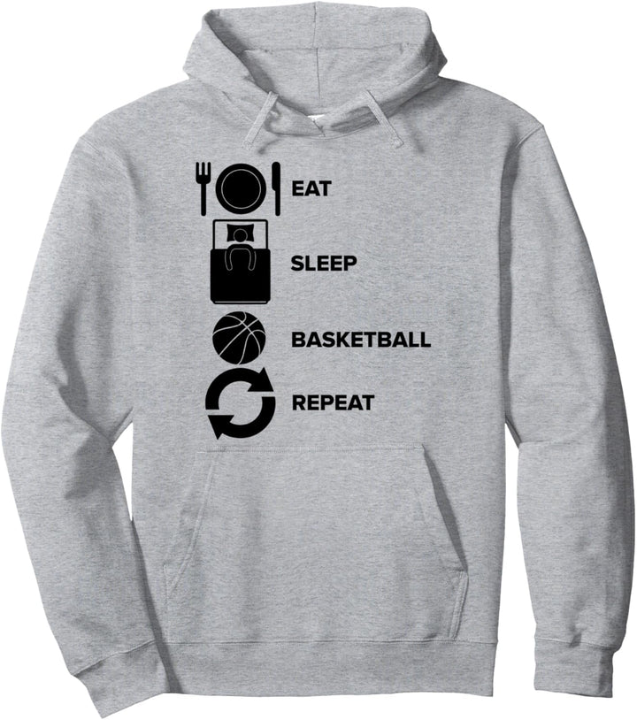 Eat Sleep Basketball Repeat Lustiges Basketballer Pullover Hoodie