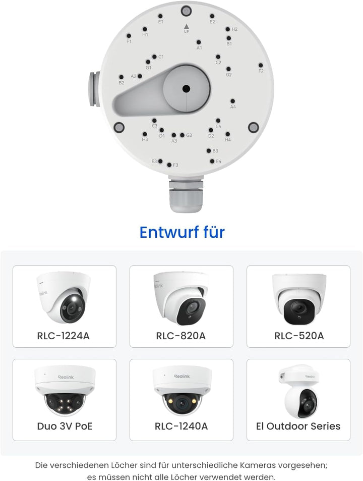 Reolink Anschlussdose D20, nur kompatibel Dome IP Kameras, RLC-520A, RLC-820A, RLC-823A, RLC-1224A,