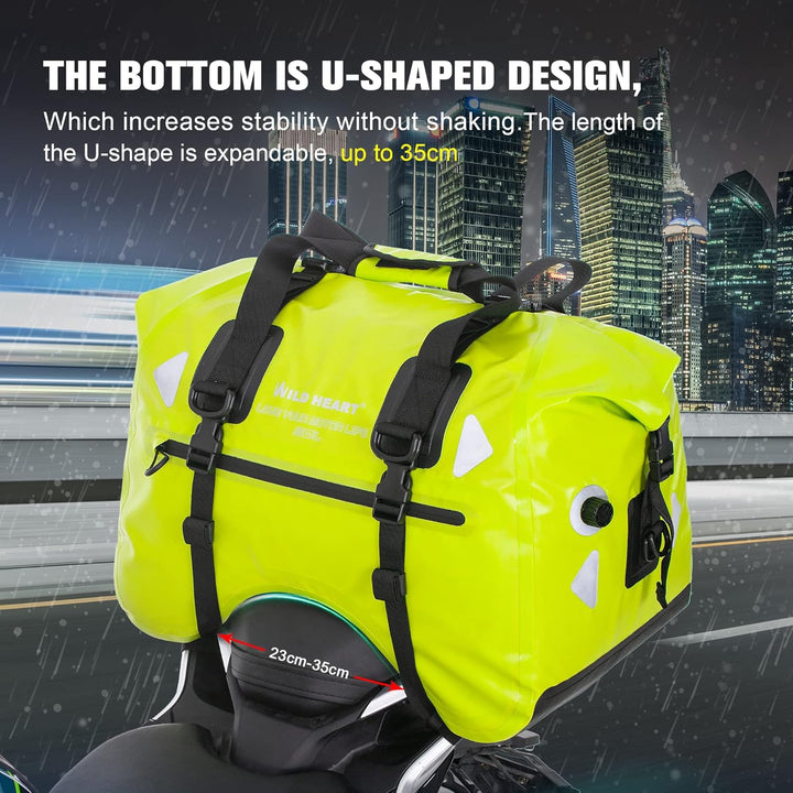 WILD HEART Motorrad-Rücksitztasche U-förmige wasserdichte Hecktasche 50L Motorradausrüstung Lokomoti