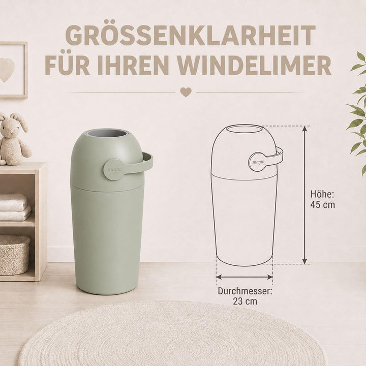 Set Magic Windeleimer Majestic &amp; Windel Blaubär | Diaper Keeper 12L mit Geruchsstop-System | bis zu