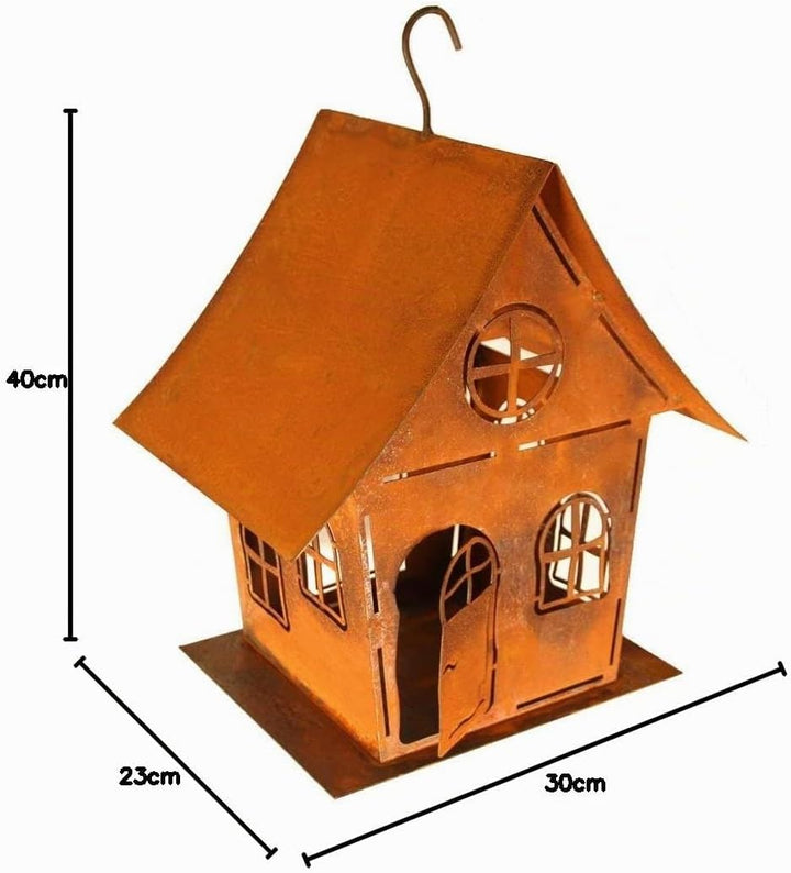 Edelrost Garten Deko Windlicht Vogelhaus Hexenhaus Gartendekoration Dekorieren rostige Dekoration La