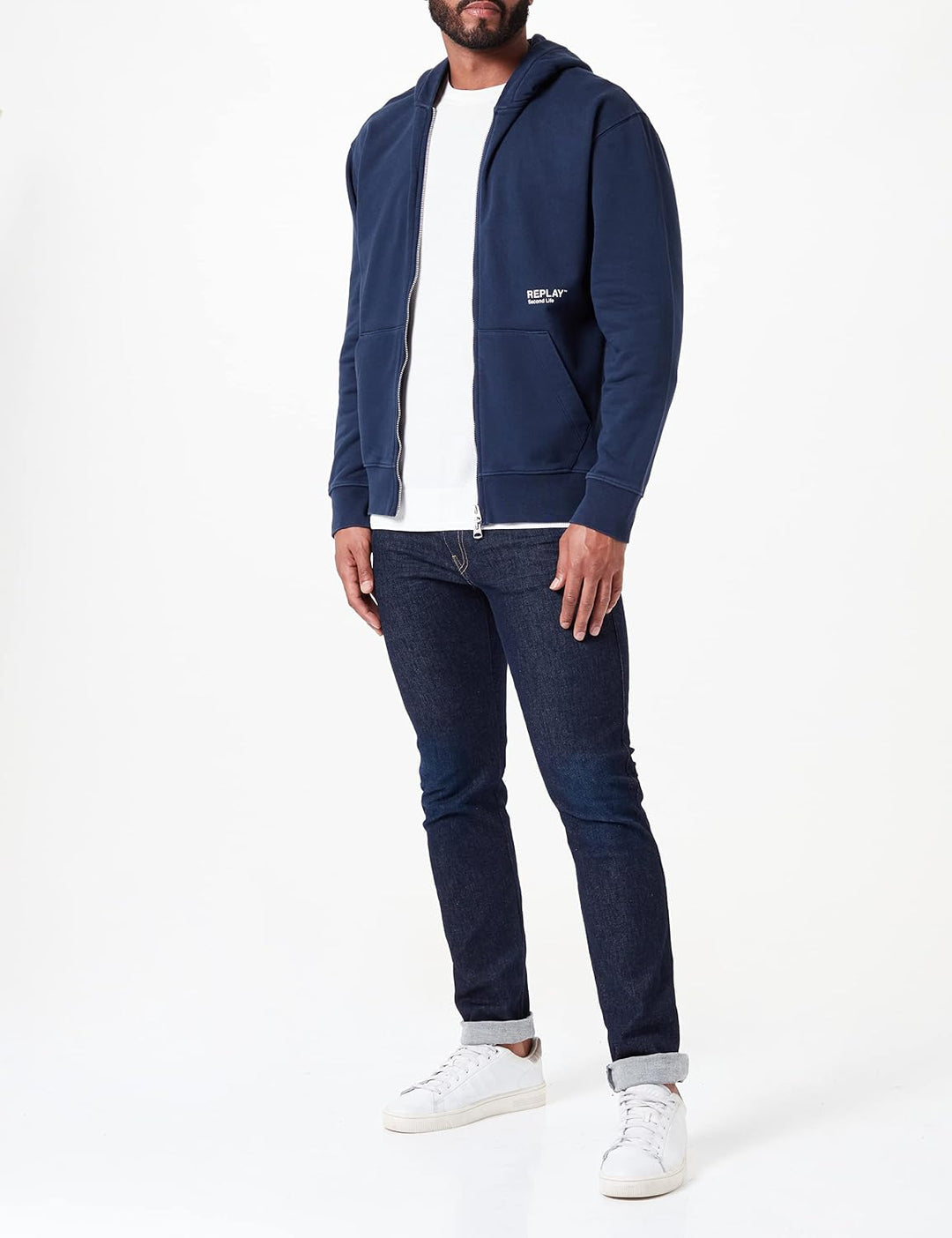 Replay Herren Kapuzenpullover XL 085 Blue, XL 085 Blue