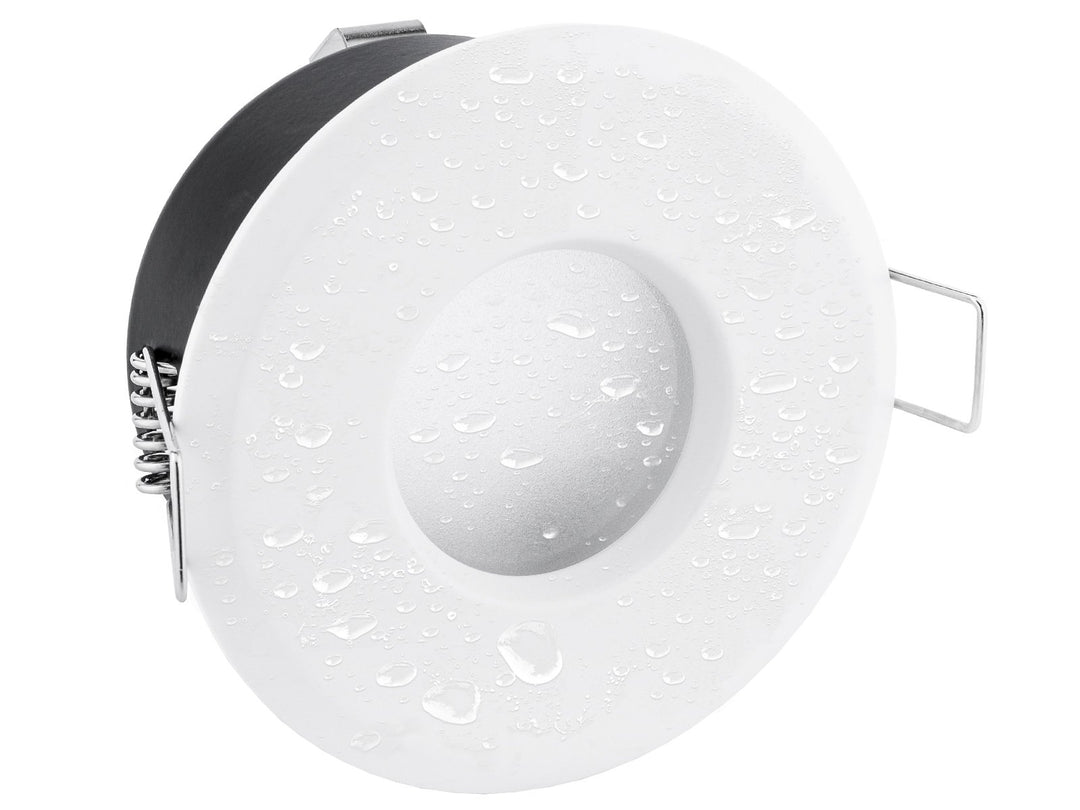 linovum extra flacher Deckenspot in rund weiss inkl. LED Modul 4W warmweiss - Einbaustrahler IP65 Wa