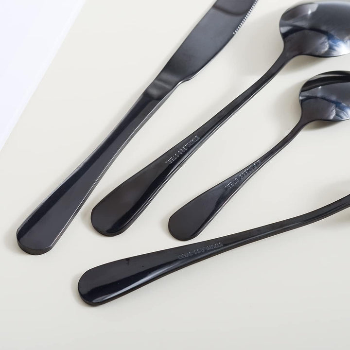 OBR KING Besteck Schwarz 16-teilig Besteckset aus 18/0 Edelstahl, Bestecksets einschliesslich Messer