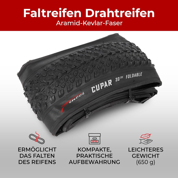 Fincci Fahrradreifen 26 x 2.125 Zoll 57-559 Fahrradmantel Faltbar Reifen für MTB Mountainbike Hybrid