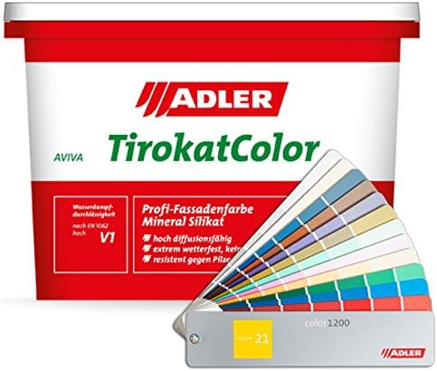 ADLER AVIVA Tirokat-Color - 1 Liter - B28/4 Aluminium - Wetterbeständige, mineralische Fassadenfarbe