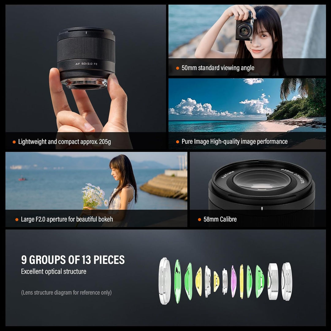VILTROX 50mm F2.0 Full Frame Autofokus Objektive für Sony E Mount Kamera Objektive Camera Lenses FE