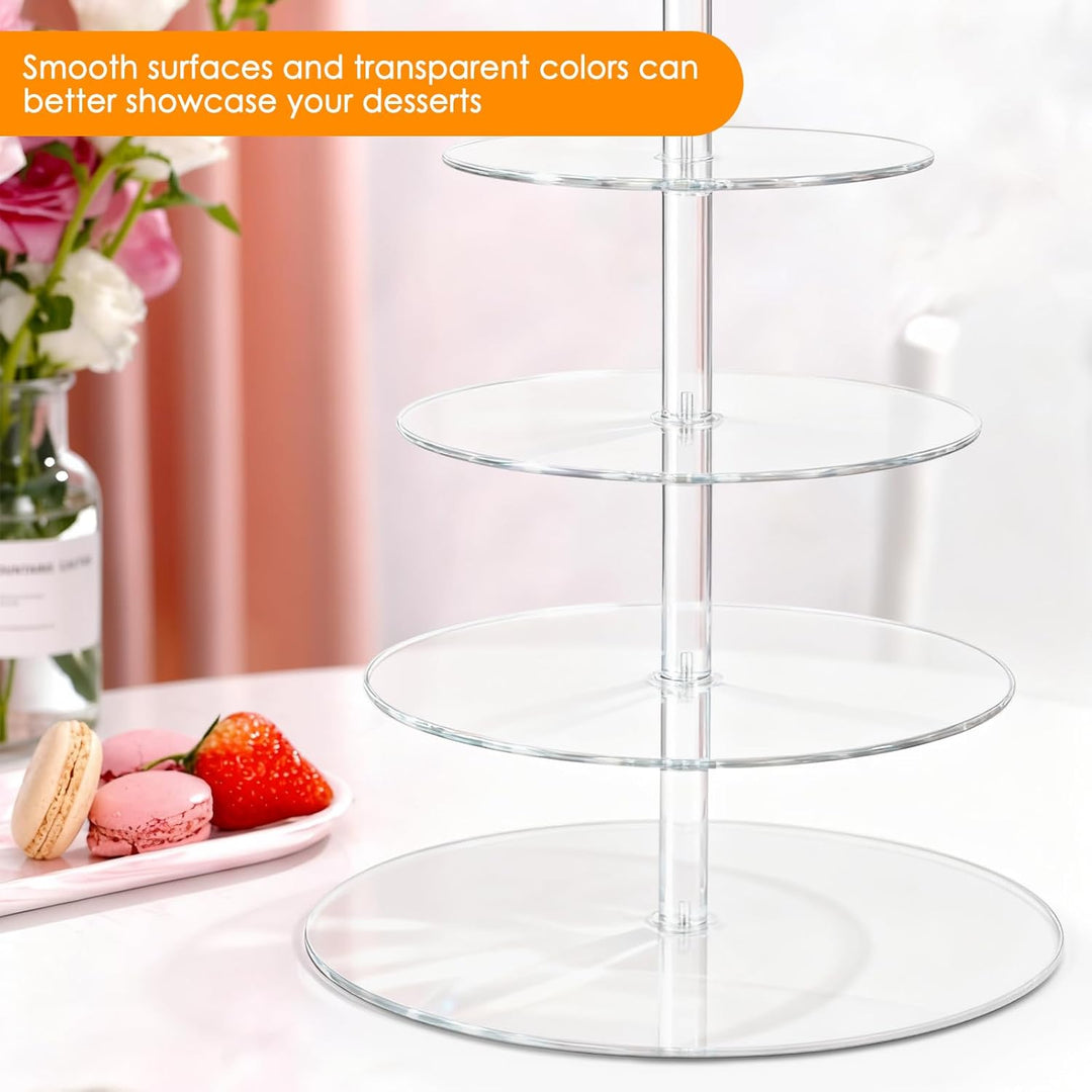 Cupcake-Ständer, 5 Etagen, rund, Acryl, Kuchenständer, Dessert-Tisch-Display-Set, Höhe Kunststoff, K