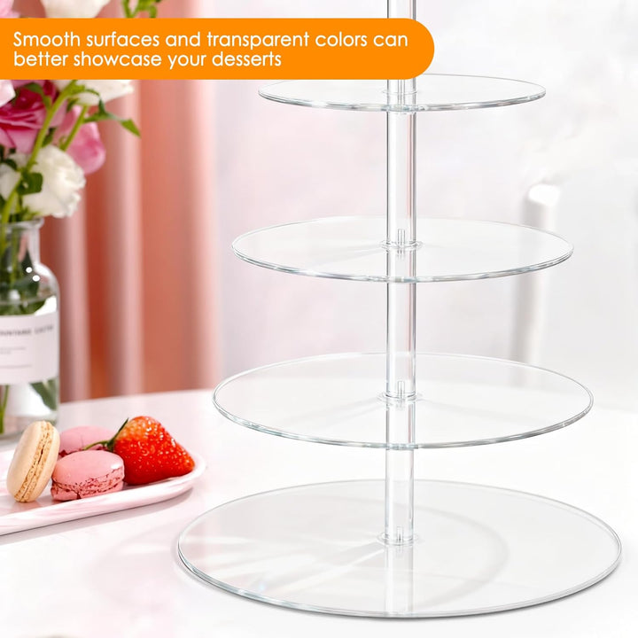 Cupcake-Ständer, 5 Etagen, rund, Acryl, Kuchenständer, Dessert-Tisch-Display-Set, Höhe Kunststoff, K