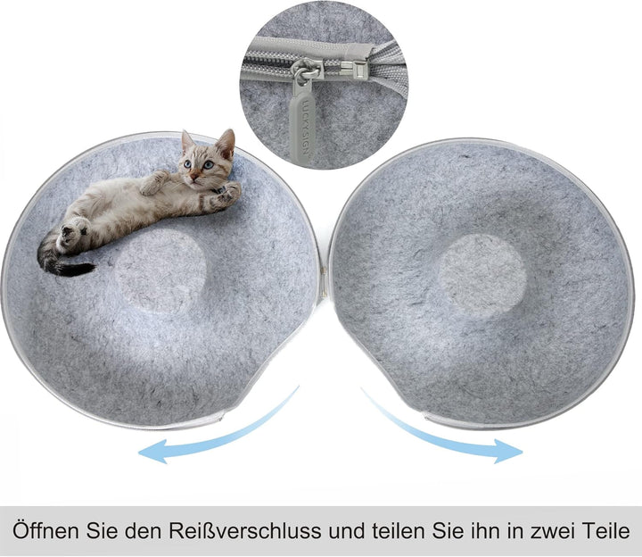 Lucky Sign - Katzenhöhle Katzentunnel aus Filz Katzenbett multifunktionalle Katzensofa gemütliches K