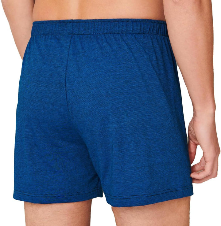 Schiesser 2er Pack Singel-Jersey - Herren - Boxershorts - Unterhose L Blau / Schwarz (901), L Blau /