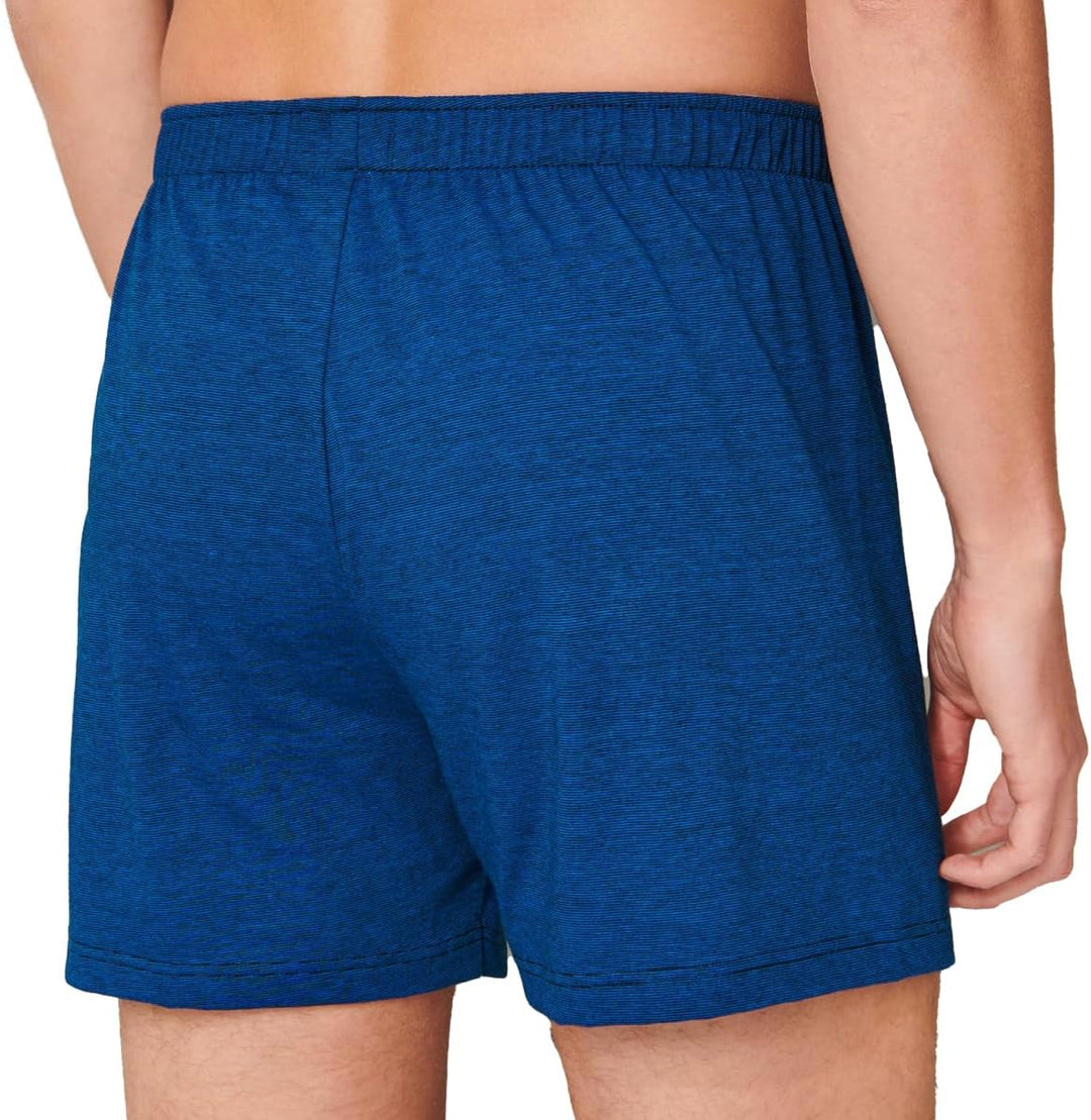 Schiesser 2er Pack Singel-Jersey - Herren - Boxershorts - Unterhose L Blau / Schwarz (901), L Blau /