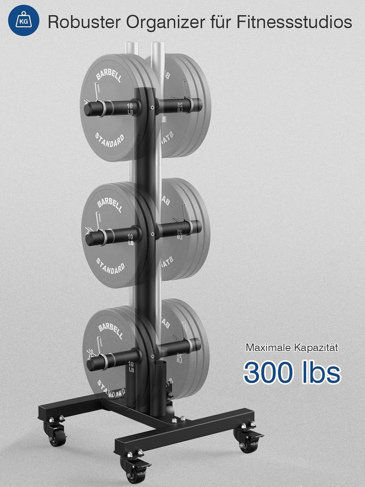 Olympic Weight Plate Rack Tree Bumper Plate Holder für Zwei-Zoll-und Ein-Zoll-Platten und Langhantel
