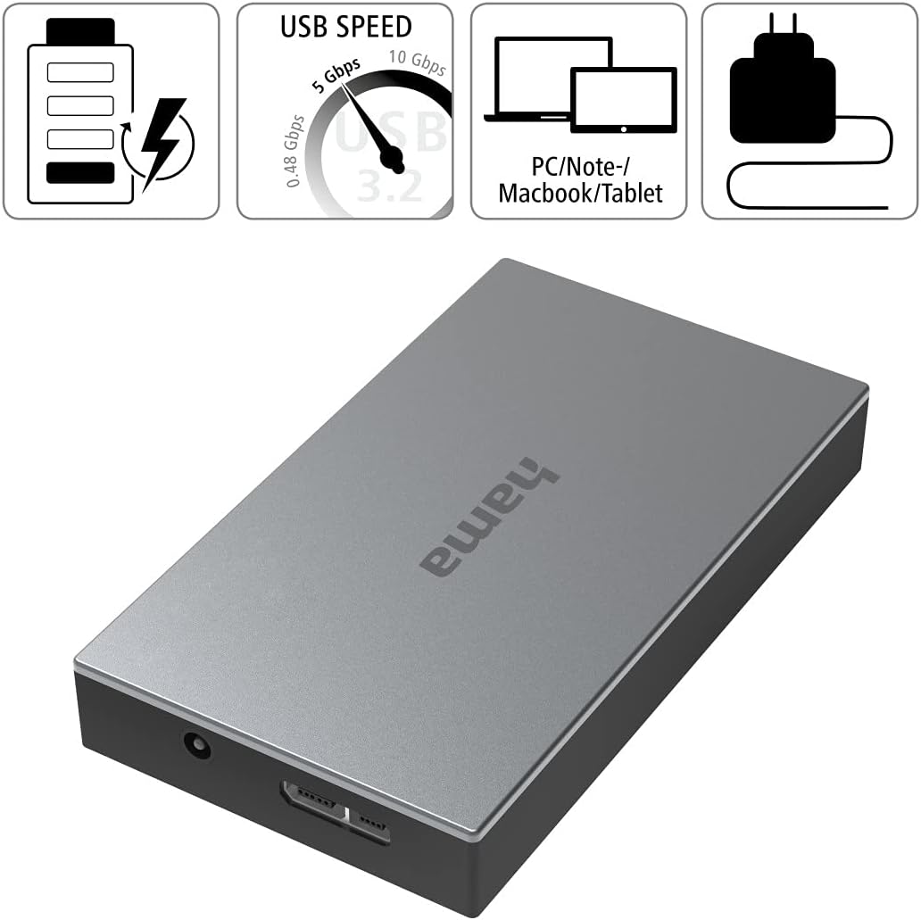 Hama USB Hub 4 Ports mit Netzteil (4x USB-A, Super-Speed Datenübertragung mit bis zu 5 Gbps, Schnell