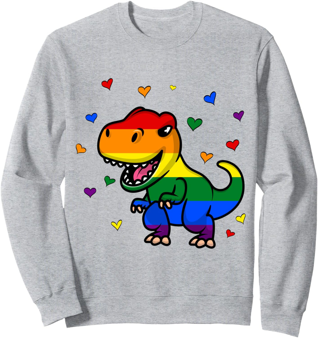 LGBT Stolz Flagge Lustig Dinosaurier Stolz Regenbogen Farben Sweatshirt