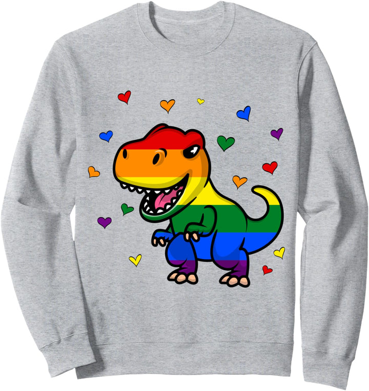 LGBT Stolz Flagge Lustig Dinosaurier Stolz Regenbogen Farben Sweatshirt