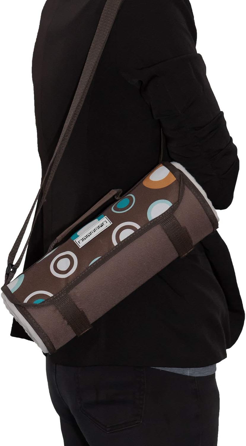 anndora Fleece Picknickdecke wasserdicht 125x150 cm - braun Braun Hellblau, Braun Hellblau