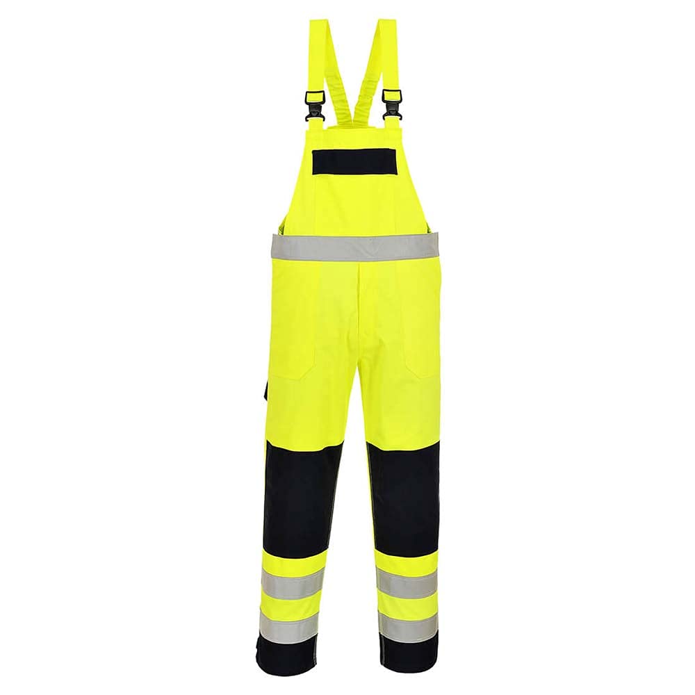 PORTWEST FR63 - Mulitnorm Warnschutz-Latzhose, 1 Stück, XXL, gelb/marine, FR63YNRXXL, XXL