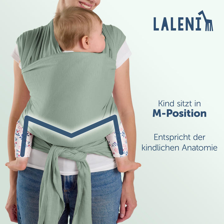 Laleni Tragetuch Baby, Babytragetuch - Babytrage für Neugeborene, 100% weiche Bio-Baumwolle, elastis