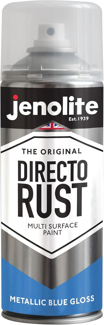 JENOLITE Directorust Metallic Blue Gloss Sprühfarbe, direkt auf Rost auftragen, Grundierung, Unterwo