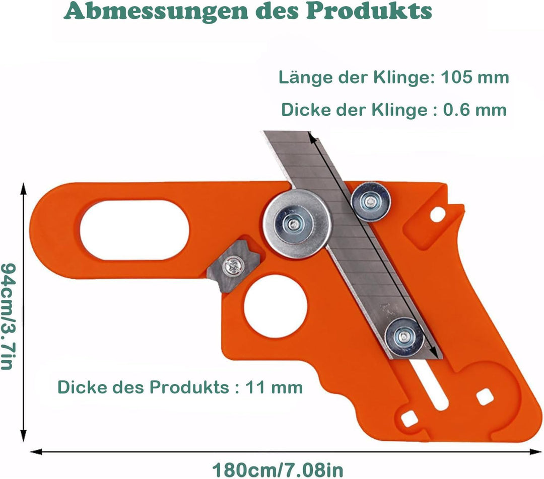 KEWAYO Manueller Kantenschneider für Umleimer, Edge Banding Trimmer mit 10 Klingen und 4 runden Kant