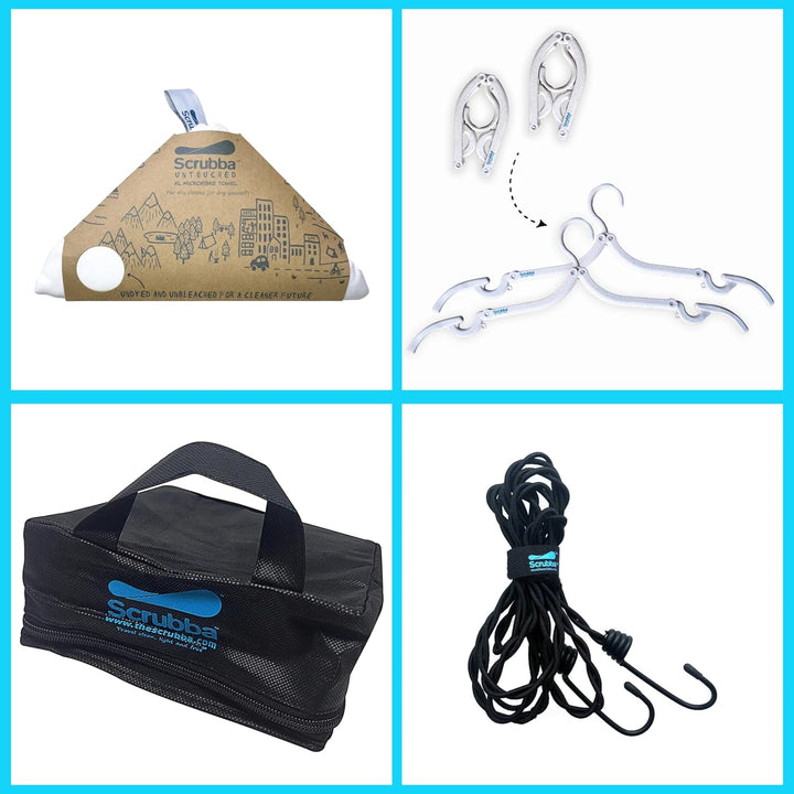 Scrubba Waschbeutel Set 2.0 – Tragbare Reise-Waschmaschine für Hotel und Reisen - Leichter, Kleiner