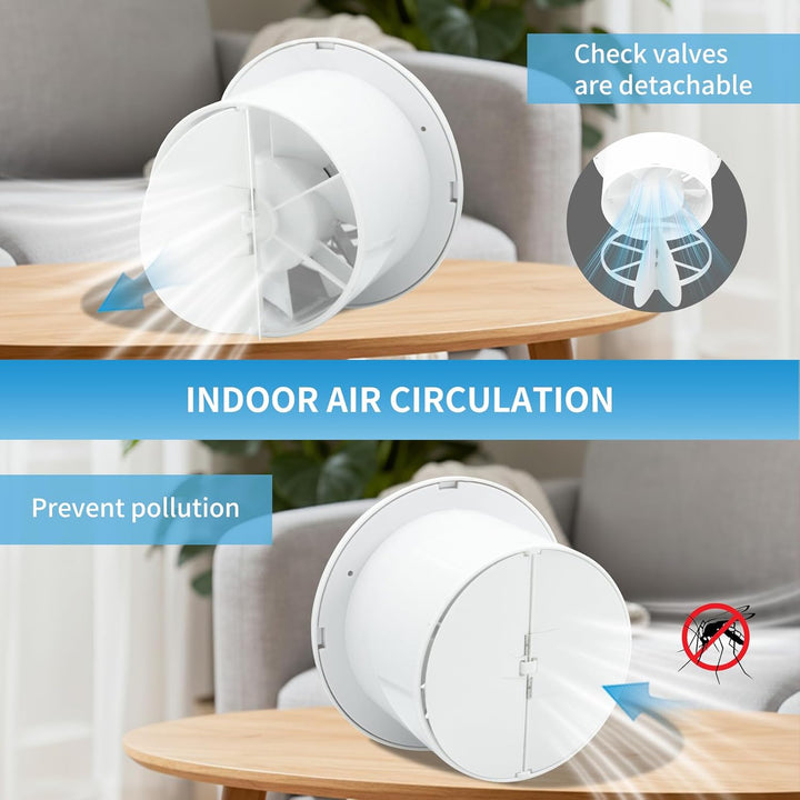 FanGoFast Badlüfter 150 mm, Abluftventilator, wasserdicht, 22 W, für Bad, WC 150MM, 150MM
