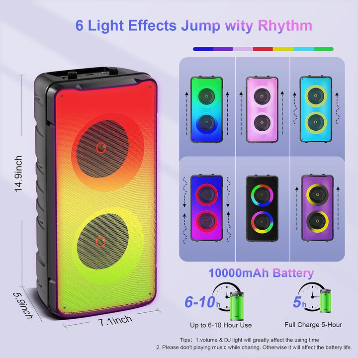Bluetooth Lautsprecher, 60W Grosse Bluetooth 5.0 Box Musikbox Bass Boost, Lautester Tragbarer Kabell