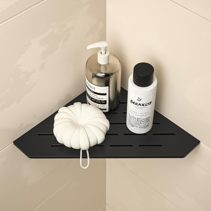 Duschablage Ecke mit 3 mm Stärke, Heavy Duty Eckregal Pentagonal Duschregal Ecke für Dusche,Vertieft