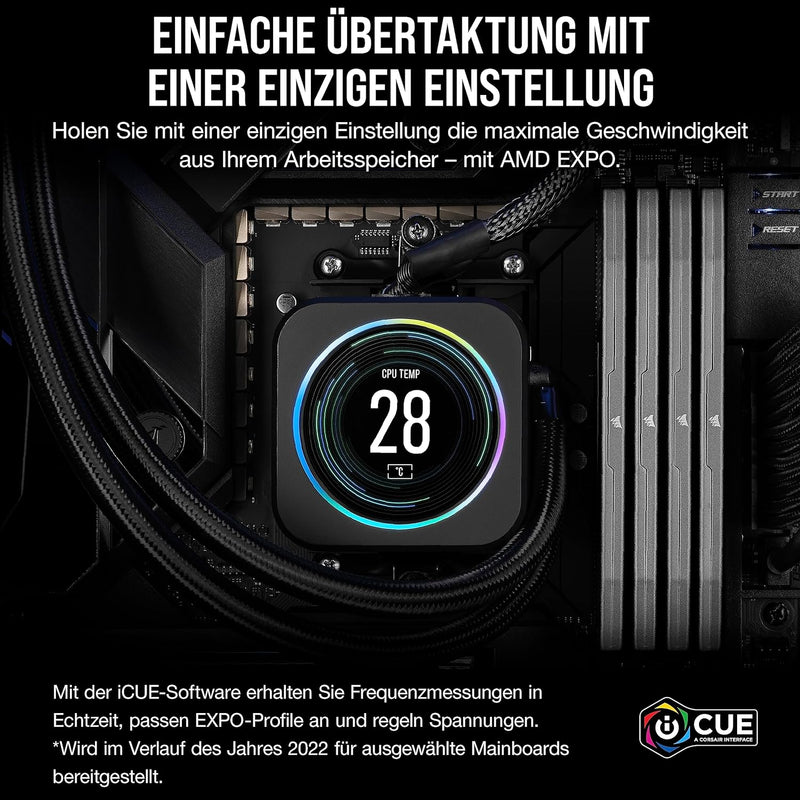 CORSAIR Vengeance DDR5 RAM 64GB (2x32GB) 6000MHz CL30 AMD Expo iCUE Kompatibel Computer Speicher - G