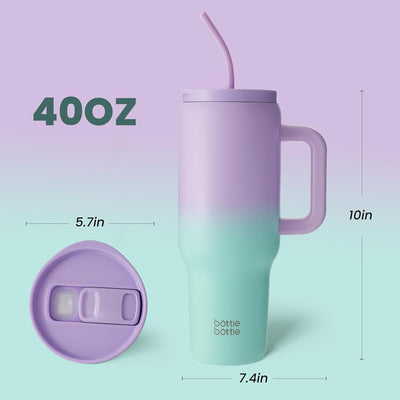 bottlebottle BOTTLE BOTTLE 40oz(1.1L) Kaffeebecher Edelstahl mit Griff und Strohhalm für Reise Gesch