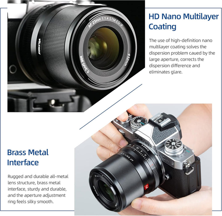 VILTROX 23mm F1.4 Z Grosse Blende APS-C Autofokus Objektiv Unterstützen Sie die Augenkontrolle Prime