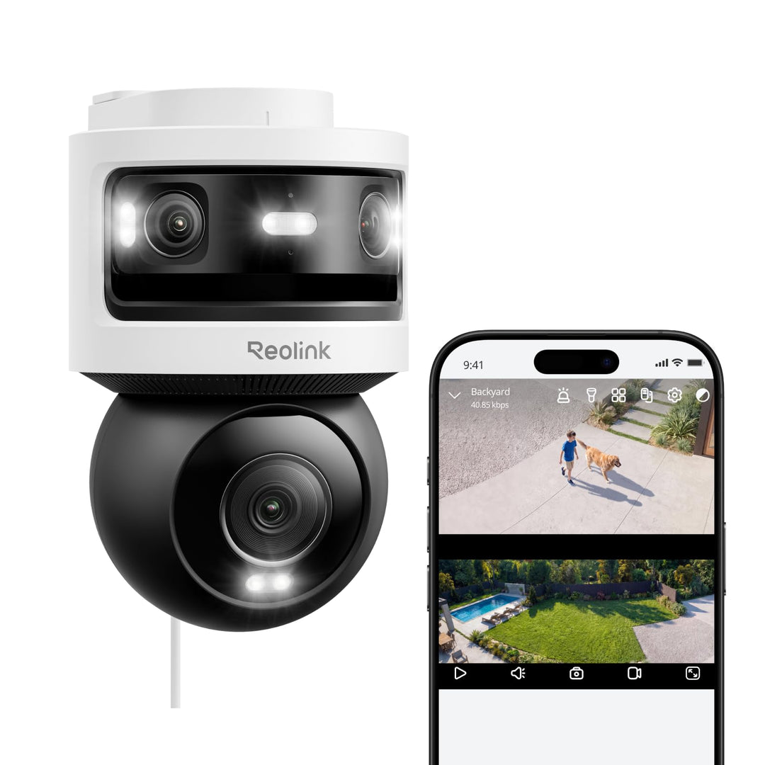 Reolink Überwachungskamera Aussen, 10MP+8MP Dreifachobjektiv, OMVI 3i WiFi | 10MP 180° Panorama &amp; 4K