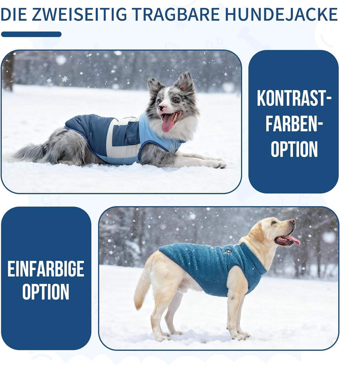 Arblina Hundemantel, Wasserdichter Wintermantel Hund mit Fleece-Futterung für Mittelgrosse &amp; Grosse