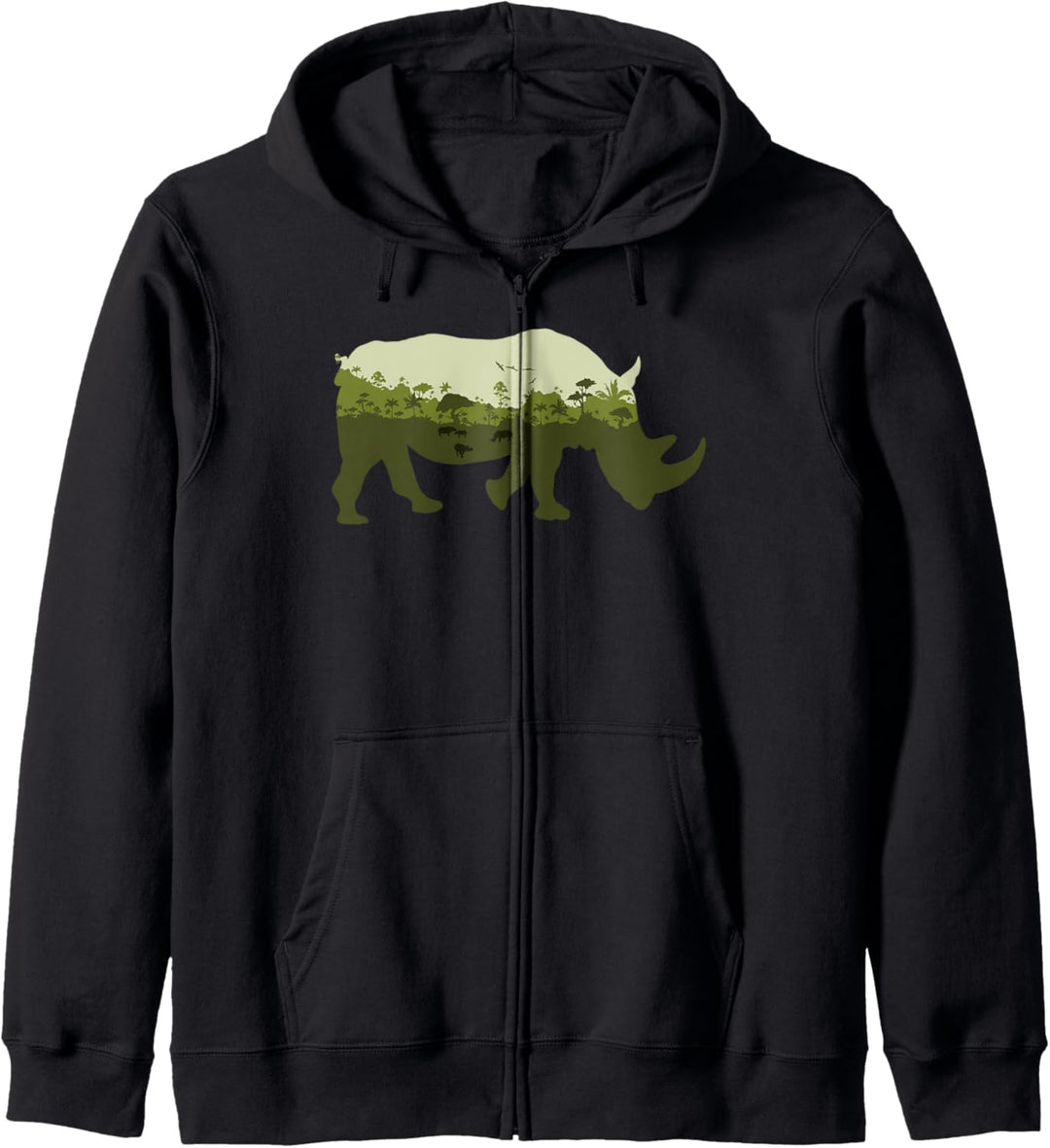 Nashorn Print Landschaft – Rhinoceros Animal Save Rhino Kapuzenjacke