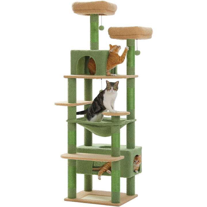 PAWZ Road Kratzbaum für grosse Katzen, 184 cm, 1,9 m grosser Katzenturm mit Sisalüberzogenen Kratzbä