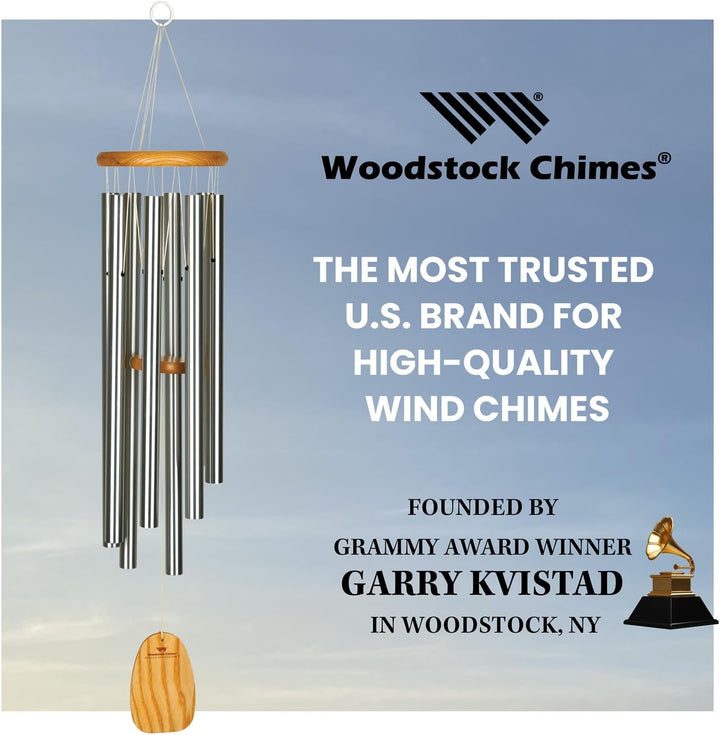 Woodstock Windspiel Meditation Chime, Silber, 99,8 cm