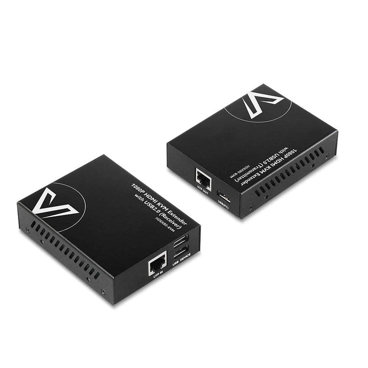 AV Access USB HDMI KVM Extender, 1080P@60Hz bis 80m/260ft über Cat5e/6, 2 USB2.0 Ports für Computer,
