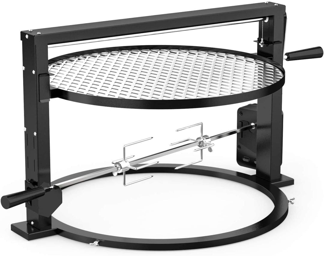 onlyfire Santa Maria Grillaufsatz Grillspiess Set für Weber Kugelgrill 57cm | Drehspiess mit Motor B
