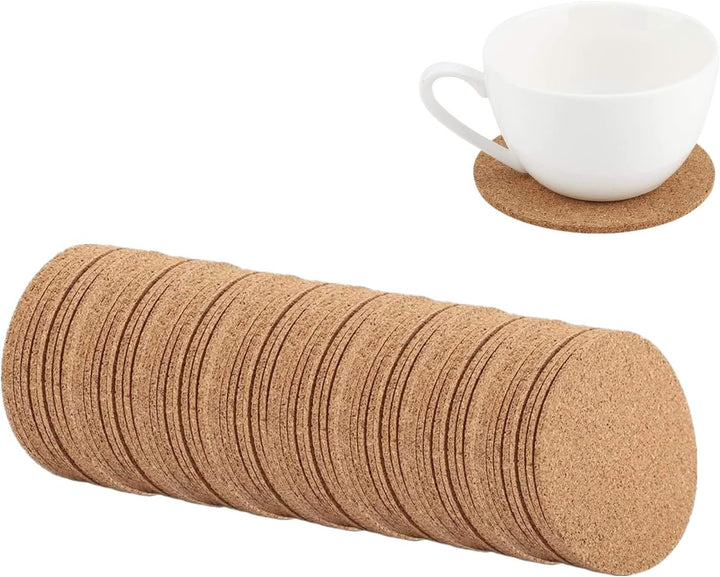 Untersetzer aus natürlichem Kork, Holz, Getränkeuntersetzer, Tee-, Kaffee-, Tassen-Matte, saugfähig,