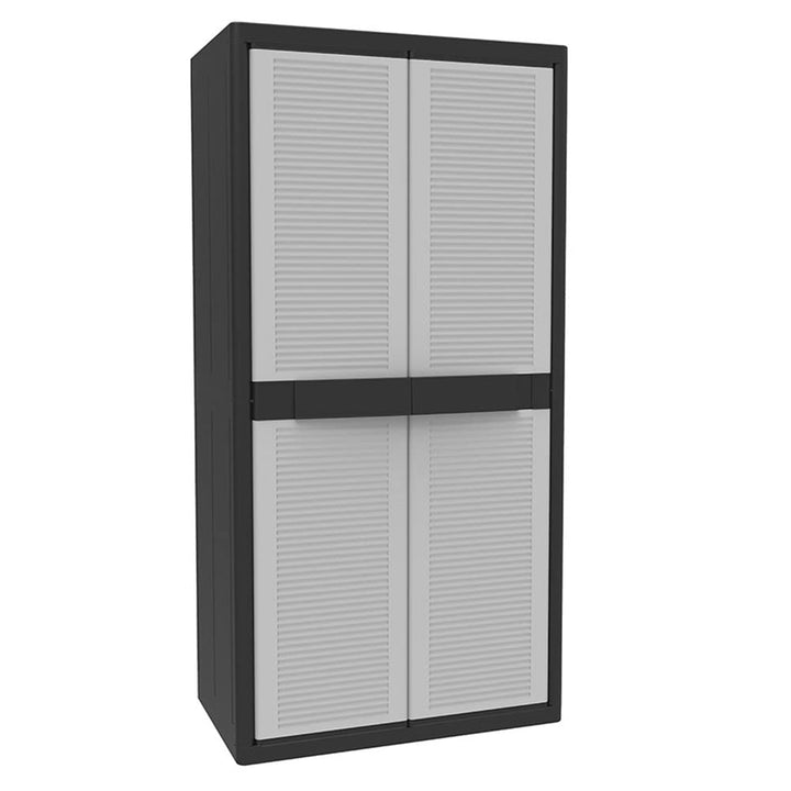 Terry, Jumbo Cab 3900 Qblack, Besenschrank mit zwei Türen, vertikaler Trennwand und 4 Einlegeböden,