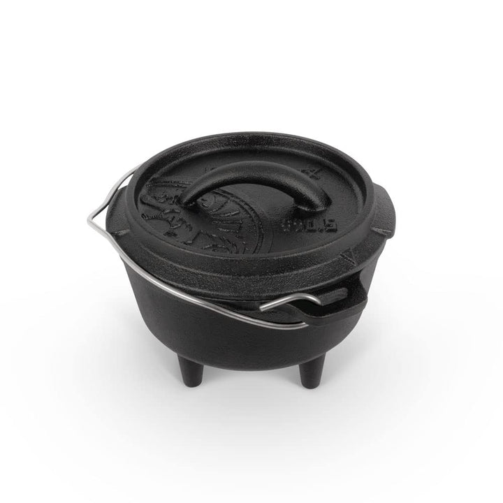 Petromax Feuertopf ft0.5 - Dutch Oven aus Gusseisen für Kochen und Backen - mit Deckel, Henkel und S