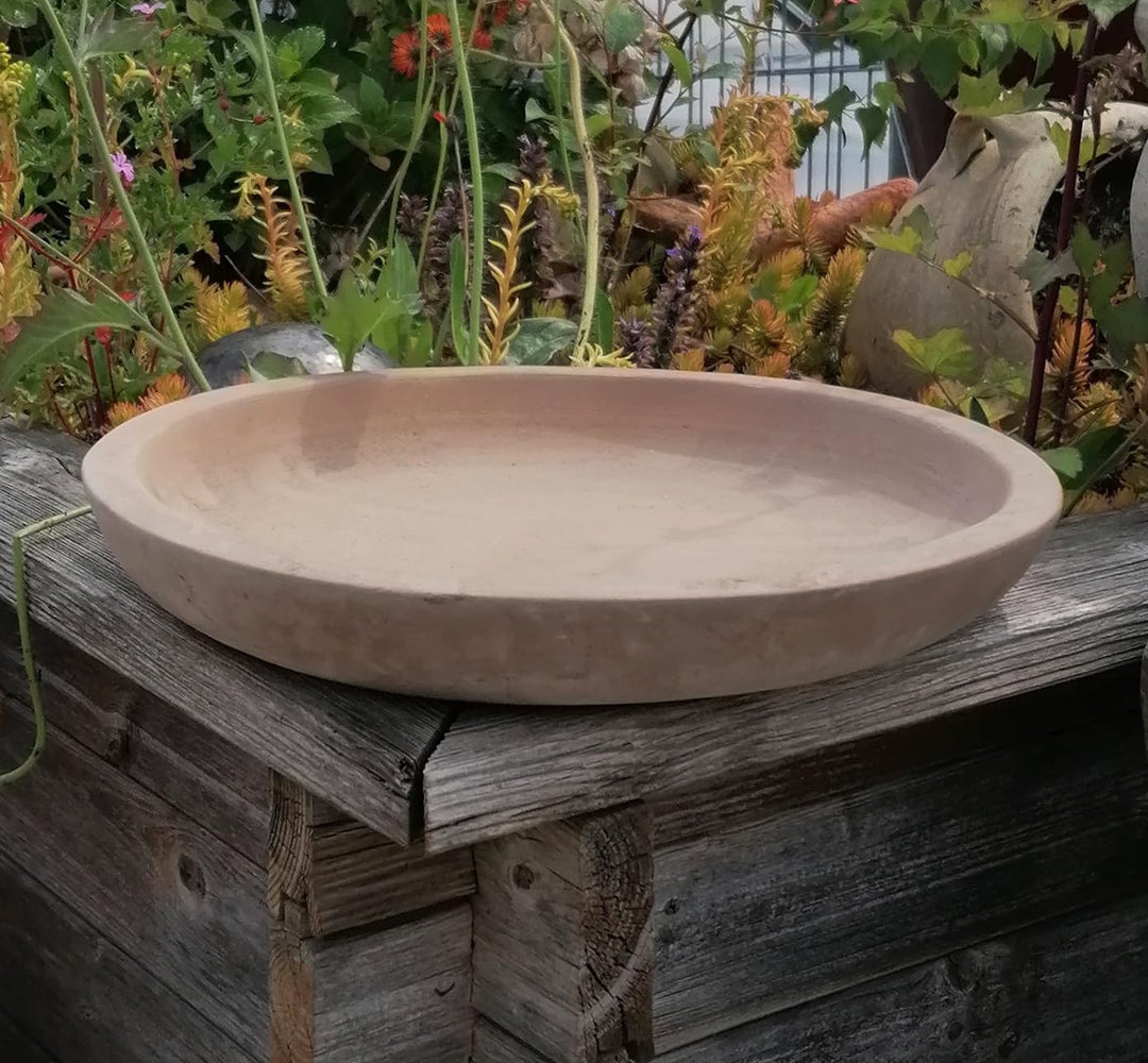 2.Wahl !! Untersetzer Vogeltränke Teller echt Terrakotta ca. 31 x 31 cm, für Garten und Wohnung Terr