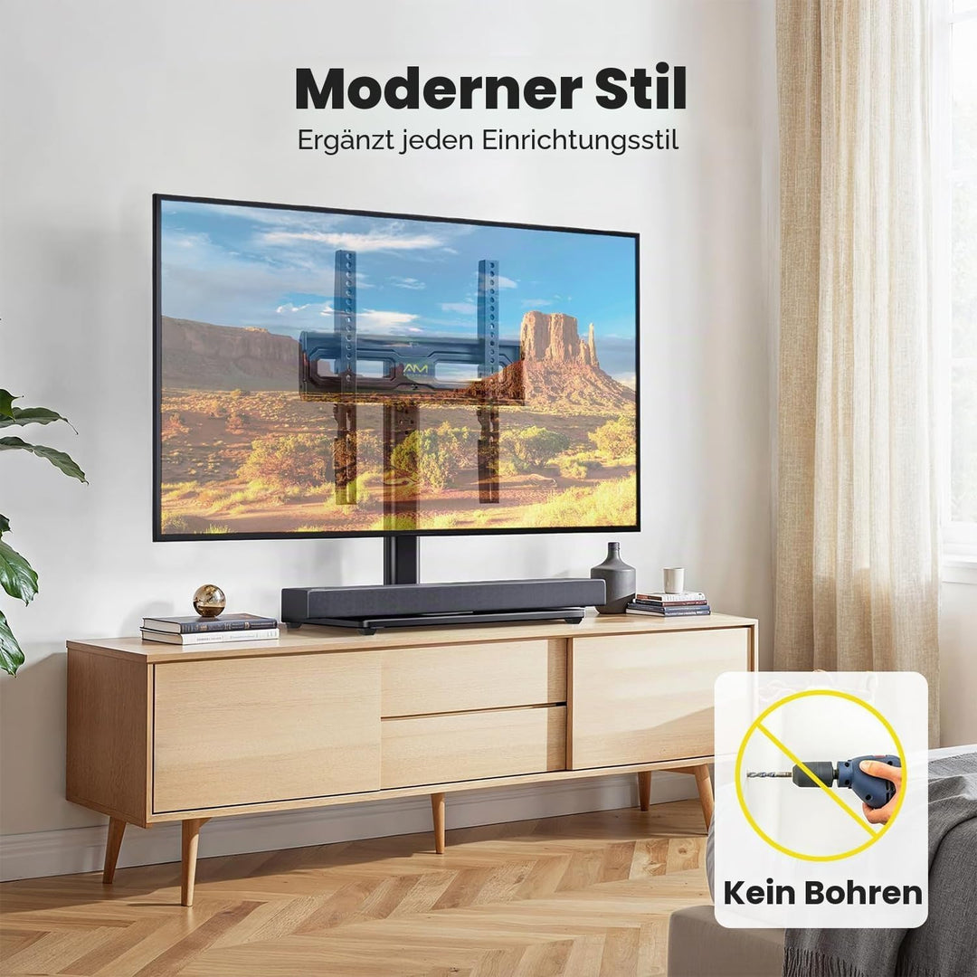 TV Ständer Schwenkbarer, Universal TV Standfuss für 32-60 Zoll LED LCD Flach & Curved Fernseher bis