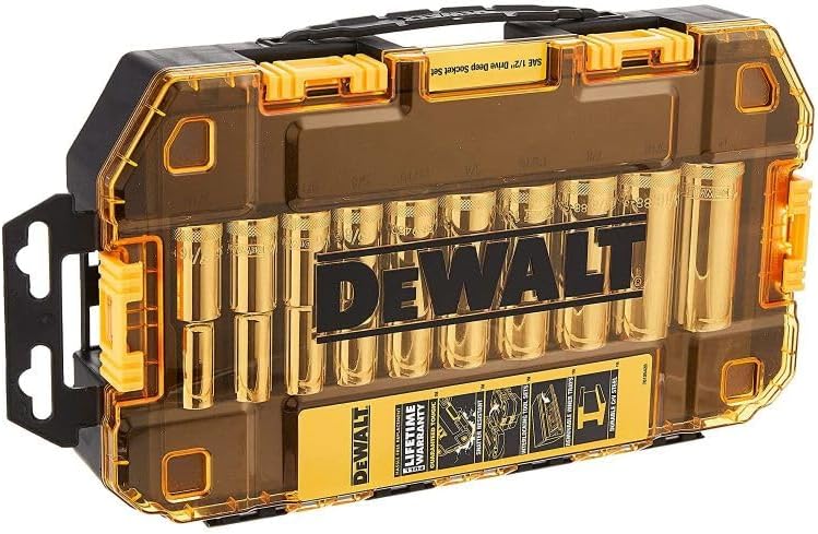 DEWALT Steckschlüsselsatz, SAE, 1/2 Zoll Antrieb, 10-teilig (DWMT73814) SAE Steckschlüsselsatz, SAE