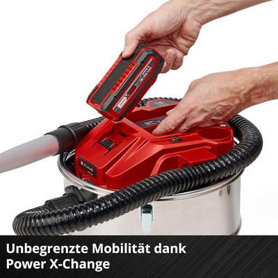 Einhell Akku-Aschesauger TE-AV 18/15 Li C-Solo Power X-Change (Li-Ion, 18V, 100 mbar Saugleistung, 1