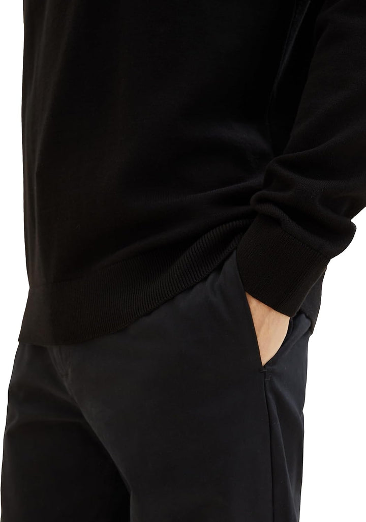 TOM TAILOR Herren Basic Strickpullover mit Rollkragen M 29999 - Black, M 29999 - Black
