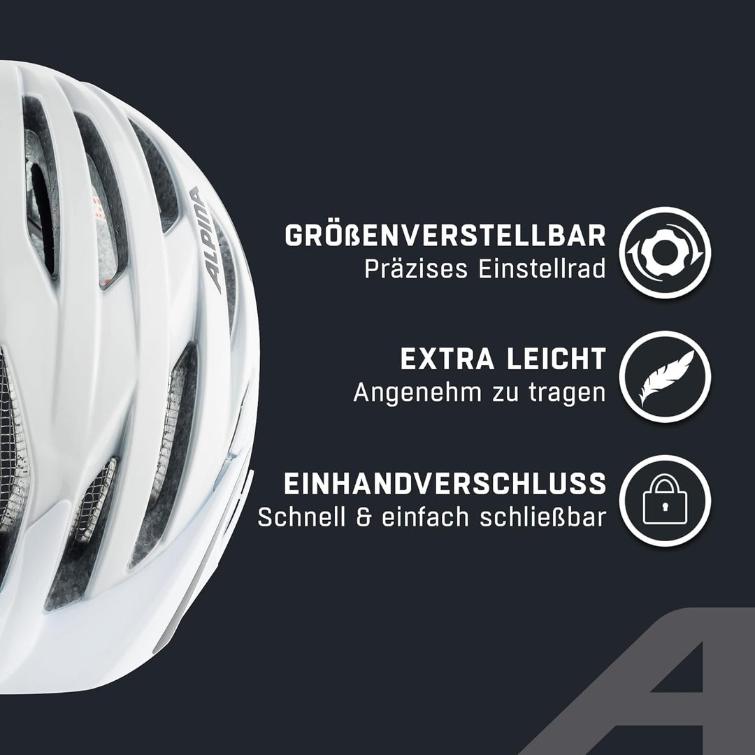 ALPINA HAGA - Stossabsorbierender, Sicherer & Optimal Anpassbarer Urban Fahrradhelm Mit Integriertem