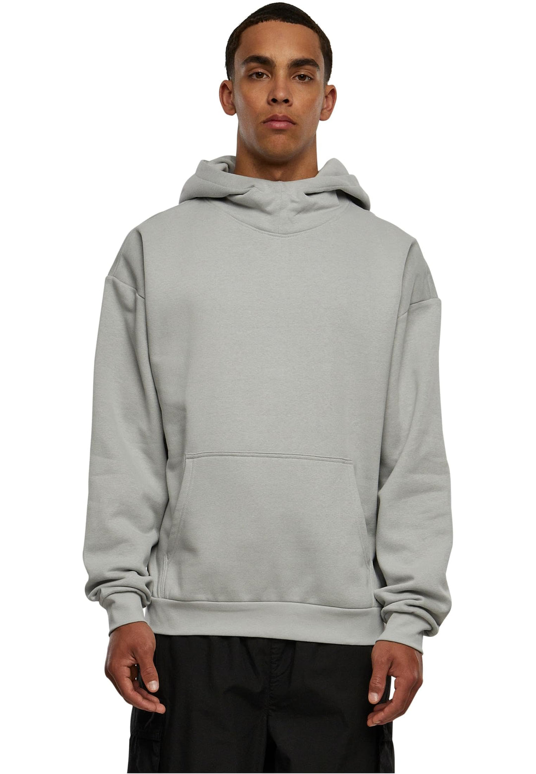Urban Classics Herren High Neck Hoody Kapuzenpullover, Lightasphalt